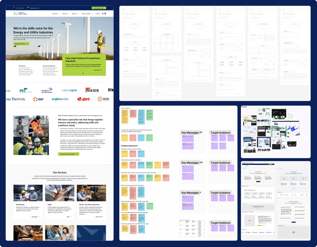 Illustration of website wireframing and design system by Squibble, a web design agency in Birmingham.